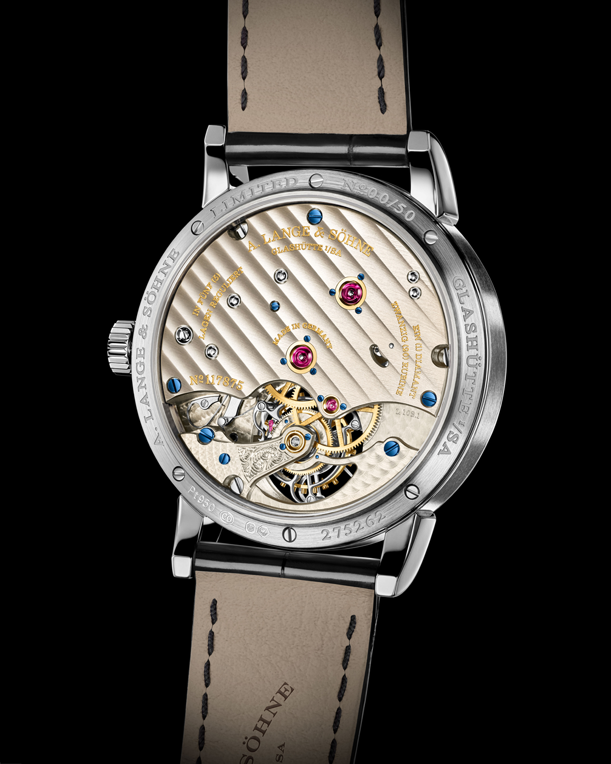 A. Lange & Söhne 1815 Tourbillon bằng bạch kim với mặt số tráng men đen tuyền 10 A. Lange & Söhne 1815 Tourbillon bằng bạch kim với mặt số tráng men đen tuyền