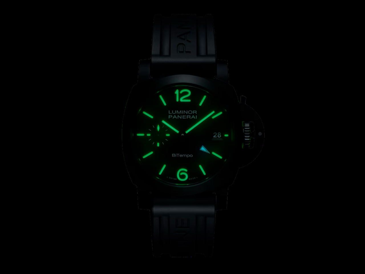 Panerai Luminor GMT Ceramica PAM01460: chiếc Luminor 40 mm đầu tiên bằng gốm đen 5 Panerai Luminor GMT Ceramica PAM01460