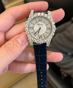 Dây đồng hồ Chopard nữ da cá sấu màu đen