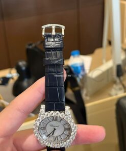 Dây đồng hồ Chopard nữ da cá sấu màu đen