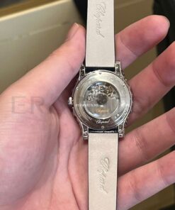 Dây đồng hồ Chopard nữ da cá sấu màu đen