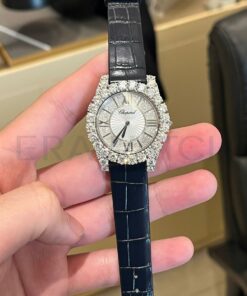 Dây đồng hồ Chopard nữ da cá sấu màu đen