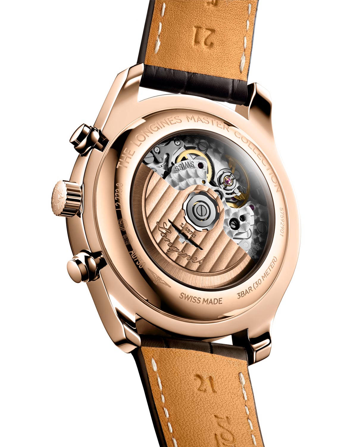 Longines Master Chronograph Moonphase: sự thanh lịch bằng vàng hồng với lịch đầy đủ 6 Longines Master Chronograph Moonphase mã tham chiếu L2.773.8.78.3