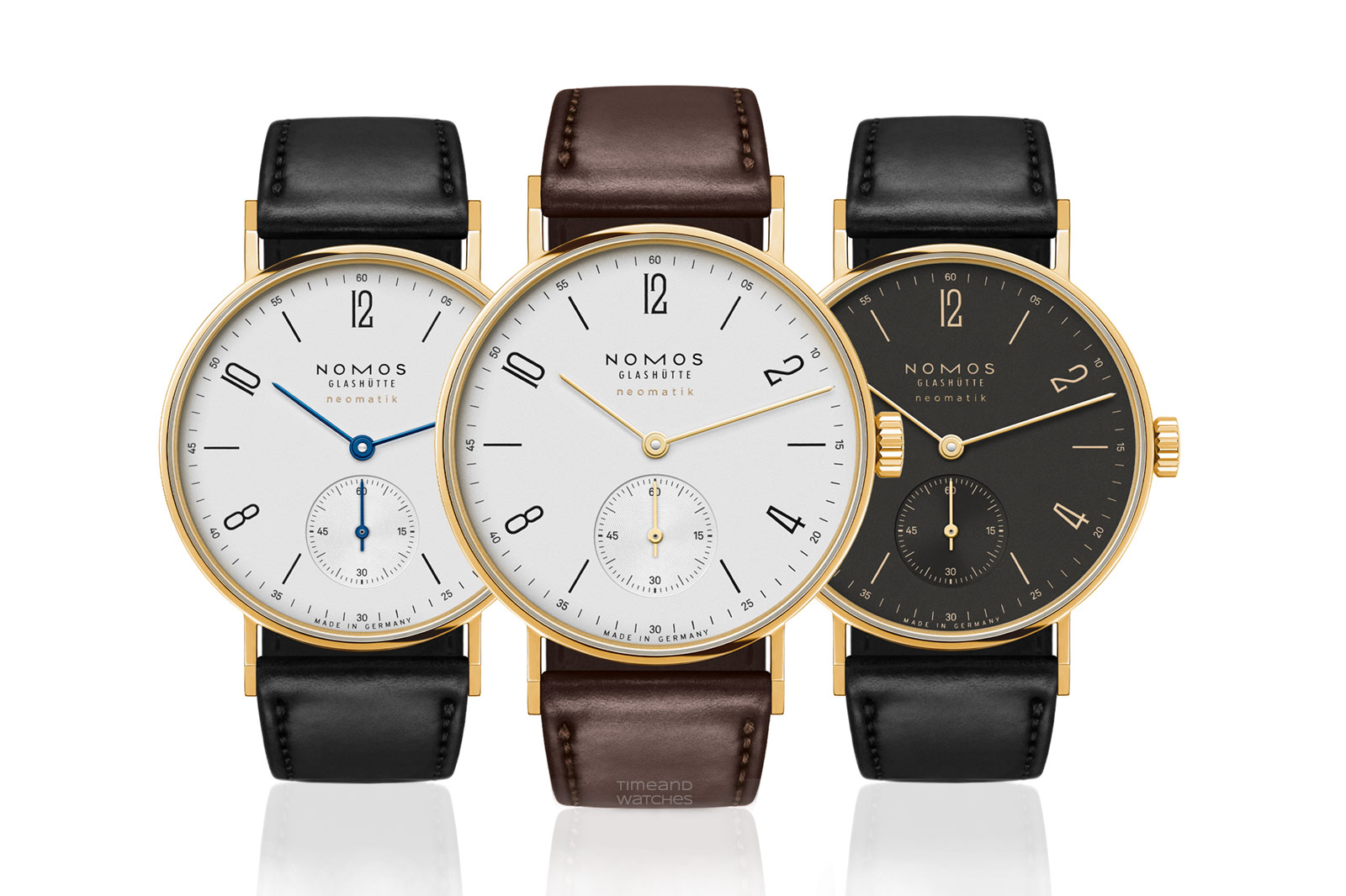 Nomos Glashütte ra mắt ba mẫu Tangente neomatik bằng vàng 18kt
