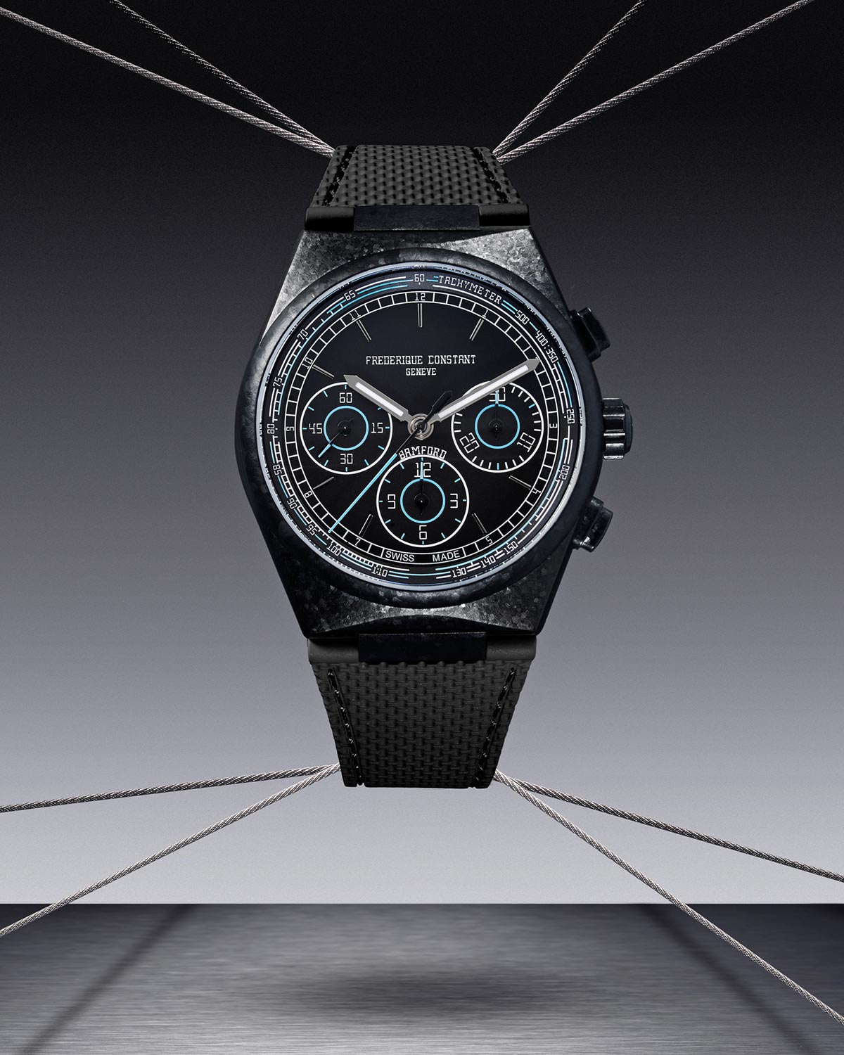 Sự hợp tác giữa Frederique Constant và Bamford Watch Department: Highlife Chronograph Automatic 2 Đồng hồ Frederique Constant x Bamford Highlife Chronograph Automatic (mã số FC-391BBL4NH1C)