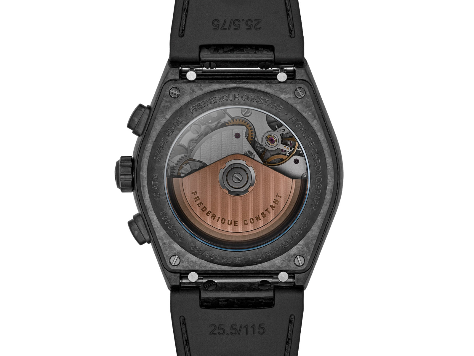 Sự hợp tác giữa Frederique Constant và Bamford Watch Department: Highlife Chronograph Automatic 5 Đồng hồ Frederique Constant x Bamford Highlife Chronograph Automatic (mã sản phẩm FC-391BBL4NH1C)