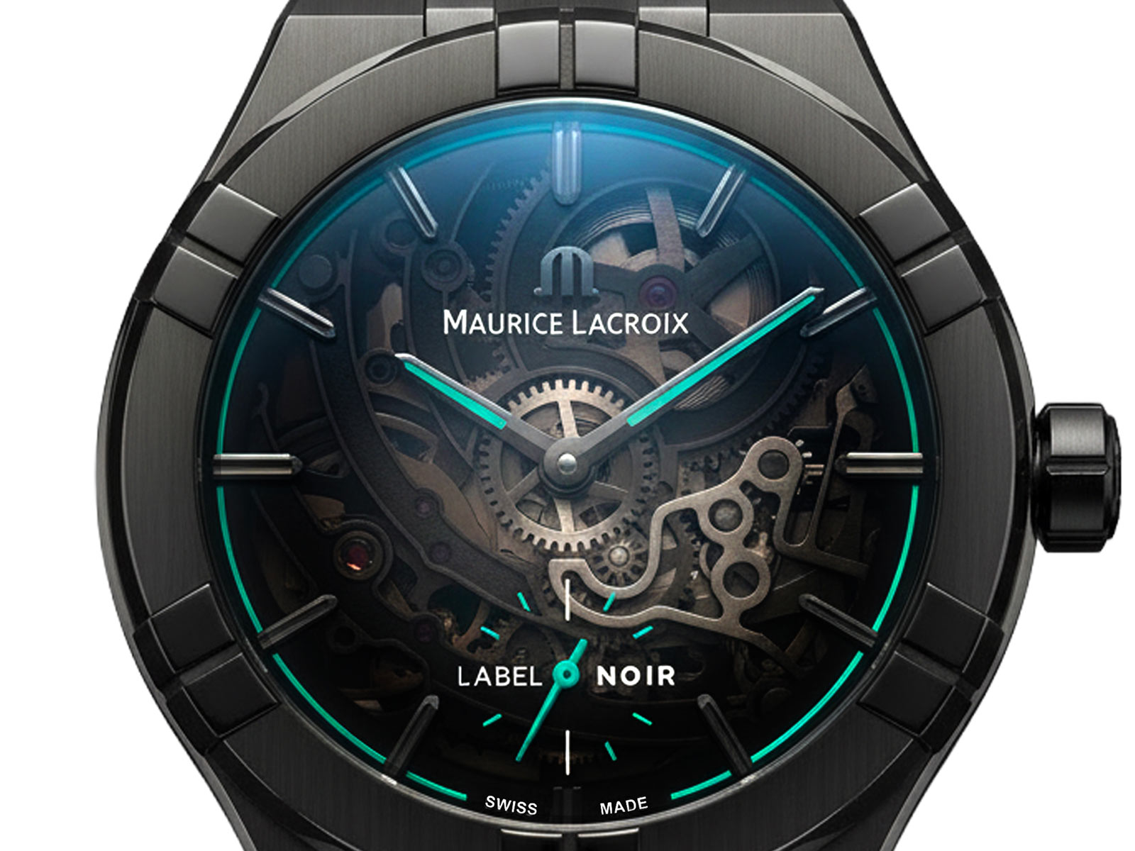 Maurice Lacroix giới thiệu dòng đồng hồ Label Noir Aikon Manufacture Skeleton. 5 Maurice Lacroix giới thiệu dòng đồng hồ Label Noir Aikon Manufacture Skeleton.