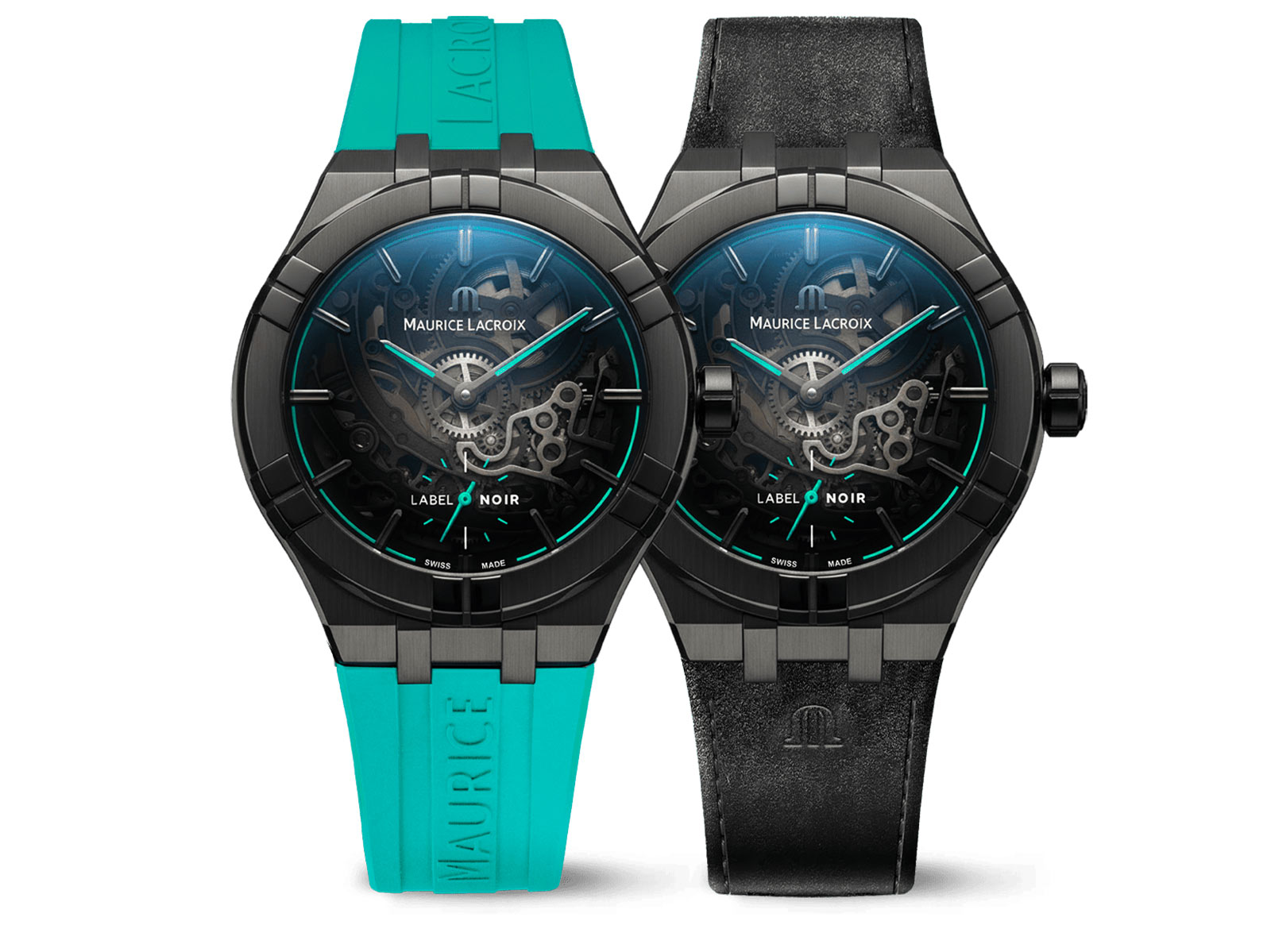 Maurice Lacroix giới thiệu dòng đồng hồ Label Noir Aikon Manufacture Skeleton. 1 Maurice Lacroix giới thiệu dòng đồng hồ Label Noir Aikon Manufacture Skeleton.