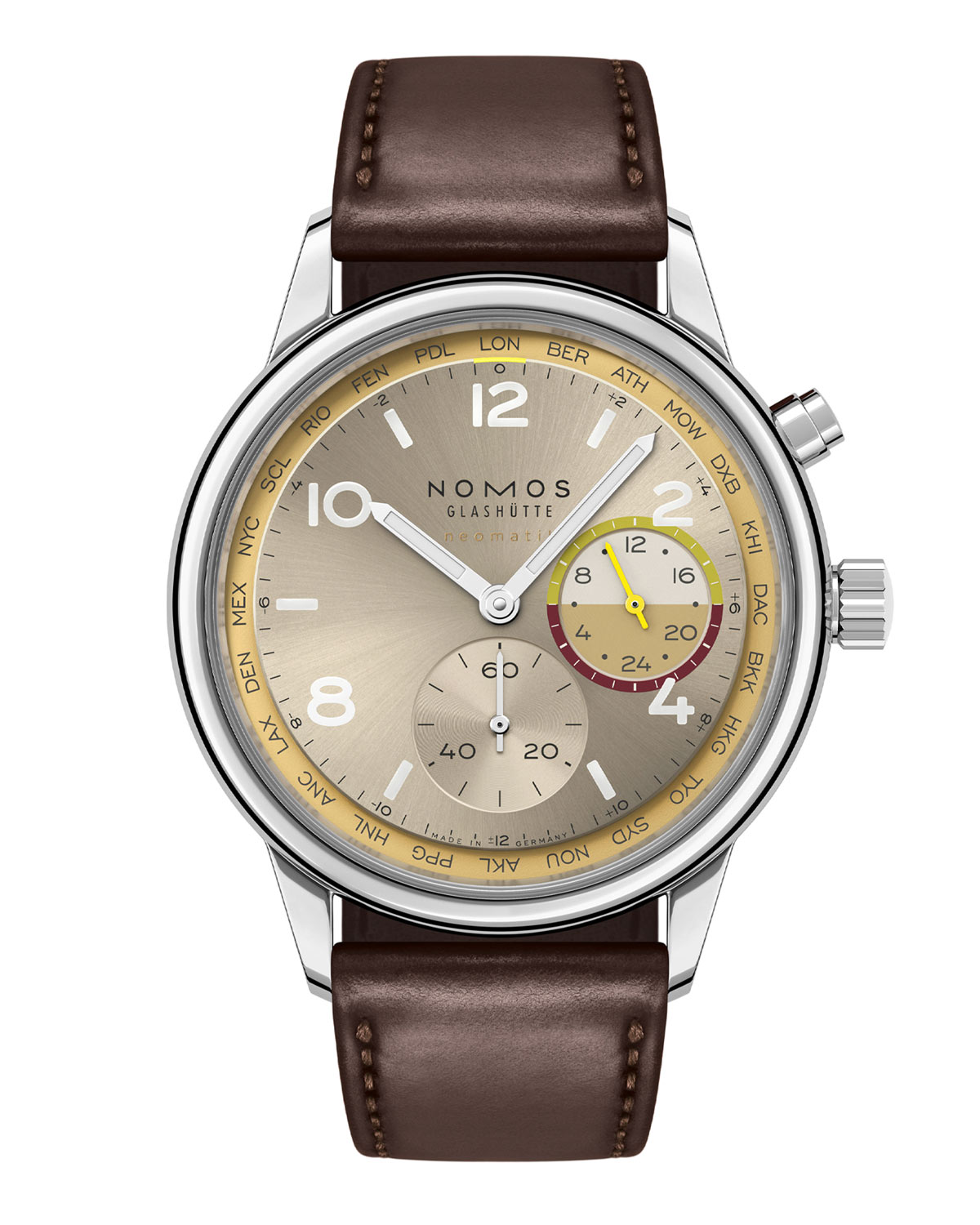 Du hành khắp thế giới cùng Nomos Glashütte: Ra mắt 2 phiên bản giới hạn Club Sport neomatik Worldtimer. 3 Du hành khắp thế giới cùng Nomos Glashütte: Ra mắt 2 phiên bản giới hạn Club Sport neomatik Worldtimer.