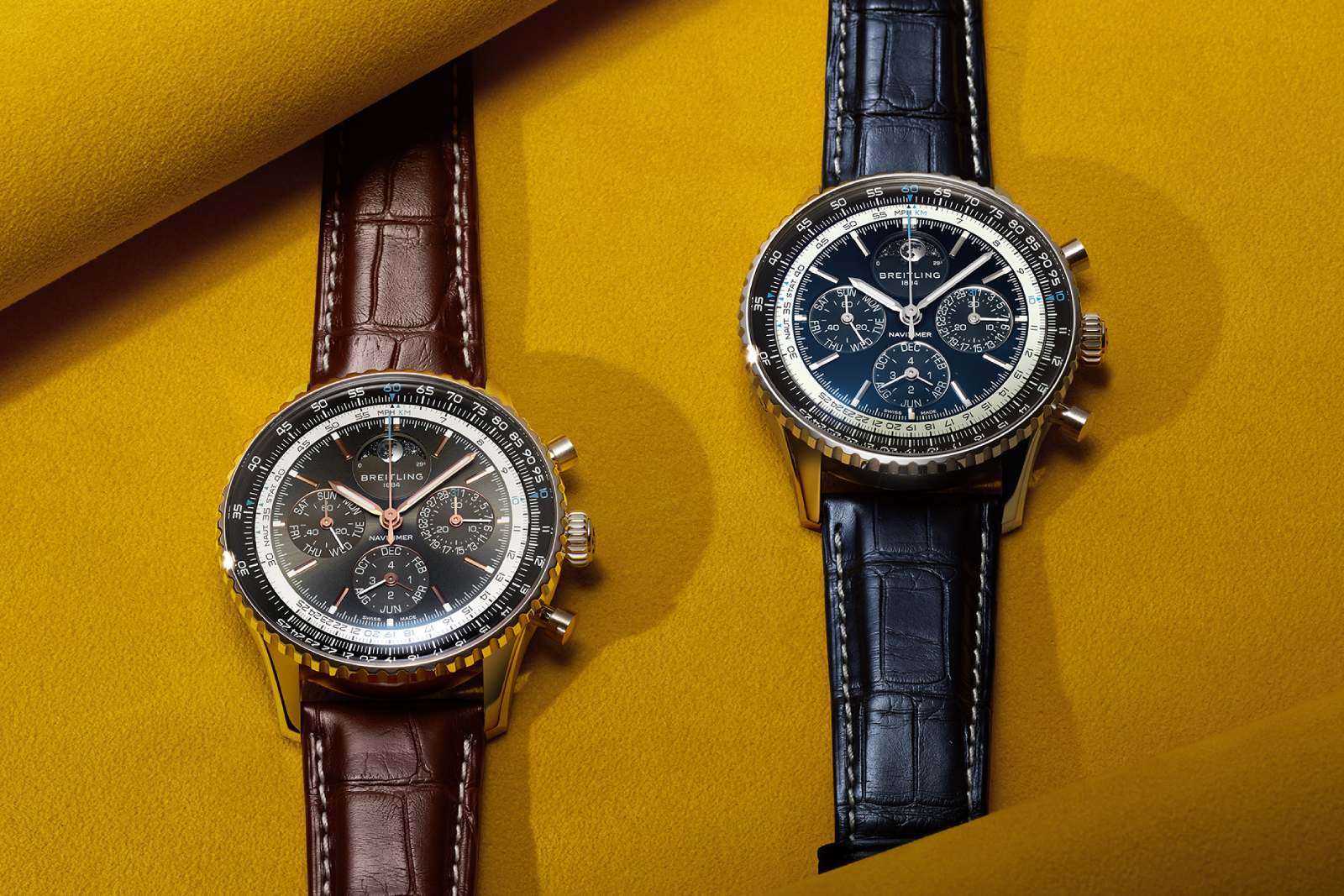 Các phiên bản mới bằng thép và bạch kim cho mẫu Breitling Navitimer B19 Chronograph 43 Perpetual Calendar
