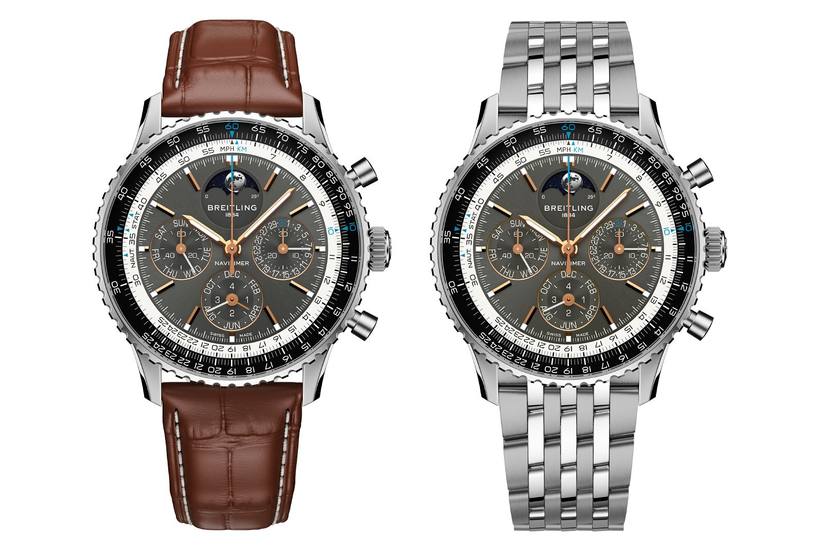 Các phiên bản mới bằng thép và bạch kim cho mẫu Breitling Navitimer B19 Chronograph 43 Perpetual Calendar