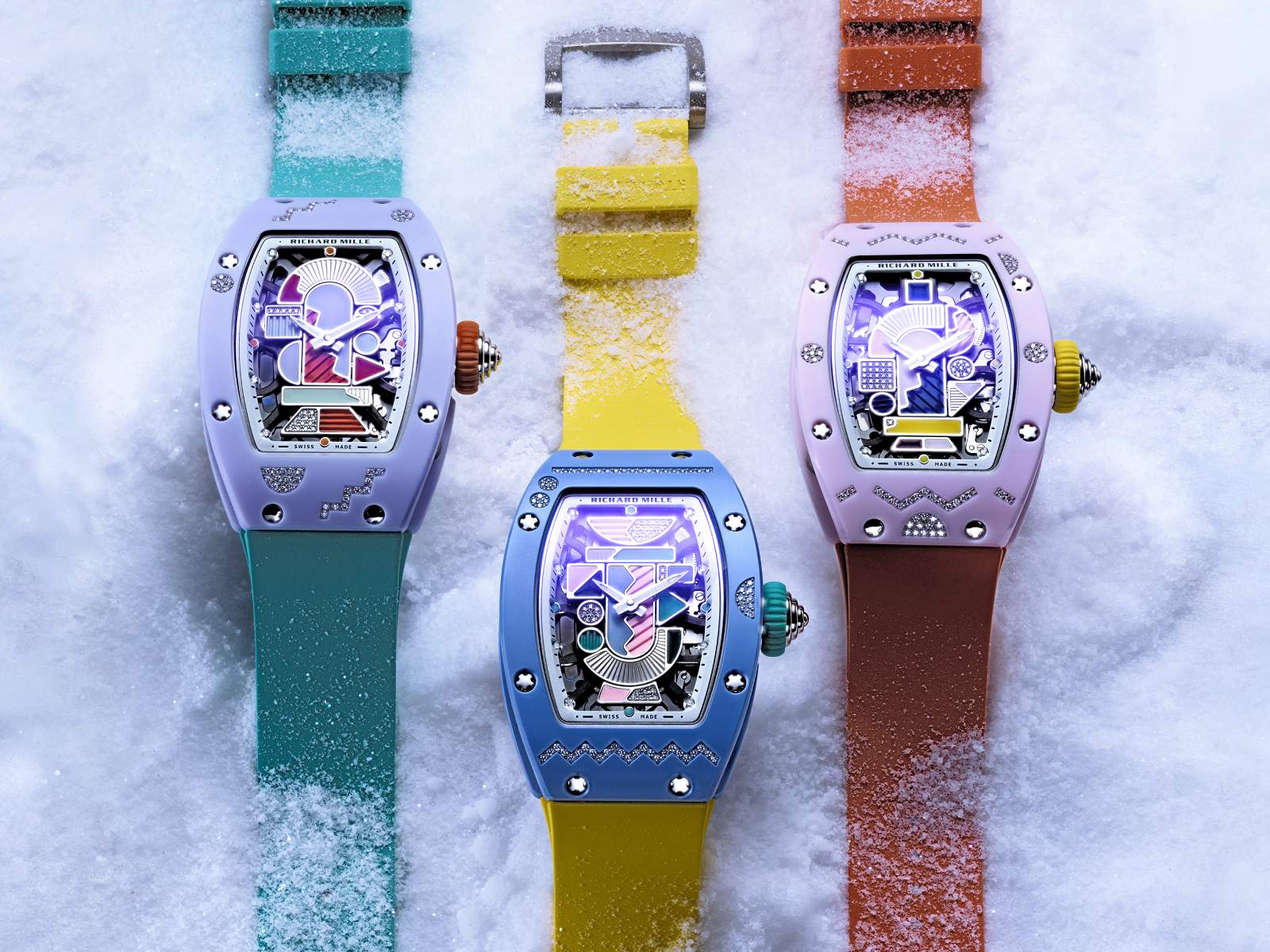 Richard Mille khép lại dòng RM 07-01 Coloured Ceramics bằng các phiên bản đính đá quý