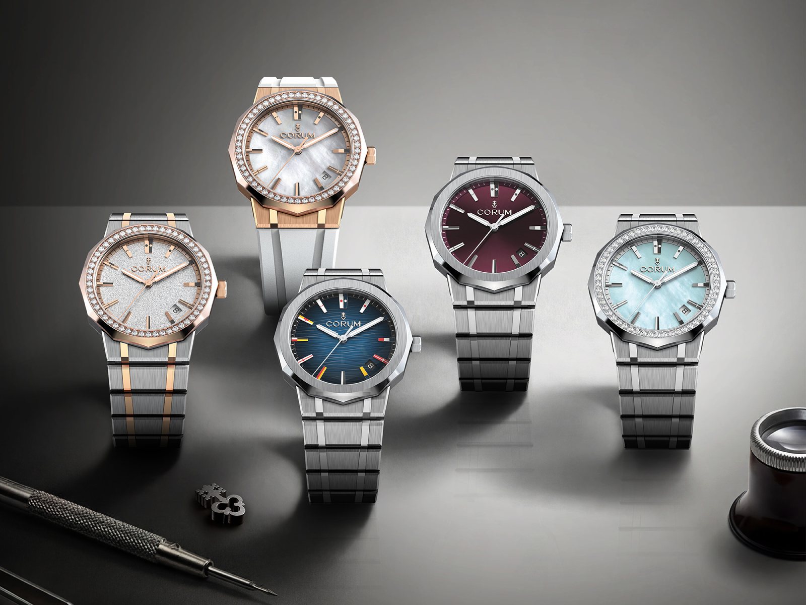 Corum Admiral: thiết kế lại hoàn toàn với vỏ mới, mặt số mới, dây đeo mới và bộ máy mới