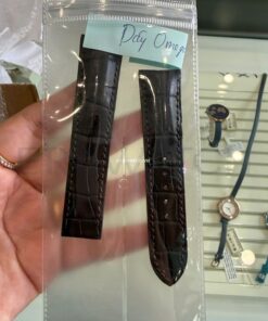 Dây đồng hồ Omega da cá sấu đenDây đồng hồ Omega da cá sấu đen