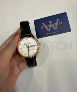 Dây đồng hồ Omega da cá sấu đen