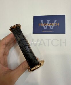 Dây đồng hồ Omega da cá sấu đen