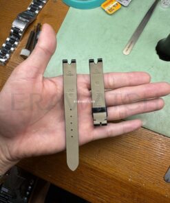 Dây đồng hồ Omega nữ da cá sấu đen