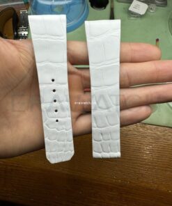 Dây đồng hồ Omega da cá sấu màu trắngDây đồng hồ Omega da cá sấu màu trắng
