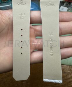 Dây đồng hồ Omega da cá sấu màu trắng