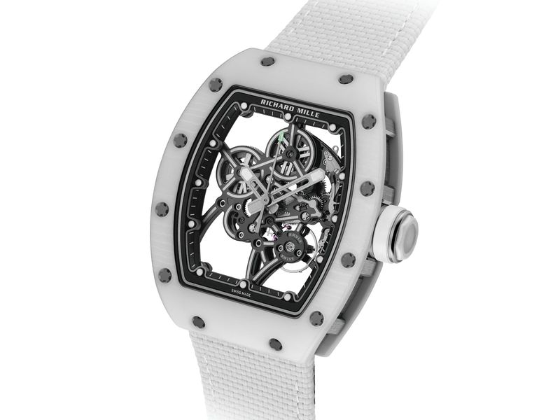 Đồng hồ Richard Mille RM 55-01 lên dây cót thủ công với bộ máy siêu nhẹ RMUL4 mới.