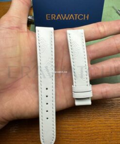 Dây đồng hồ Tissot trắng da bò có khắc hoa văn size 16-14-115Dây đồng hồ Tissot trắng có khắc hoa văn size 16-14-115