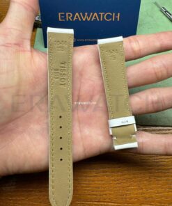 Dây đồng hồ Tissot trắng có khắc hoa văn size 16-14-115