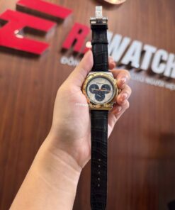 Dây đồng hồ Ferragamo da cá sấu màu đenDây đồng hồ Ferragamo da cá sấu màu đen