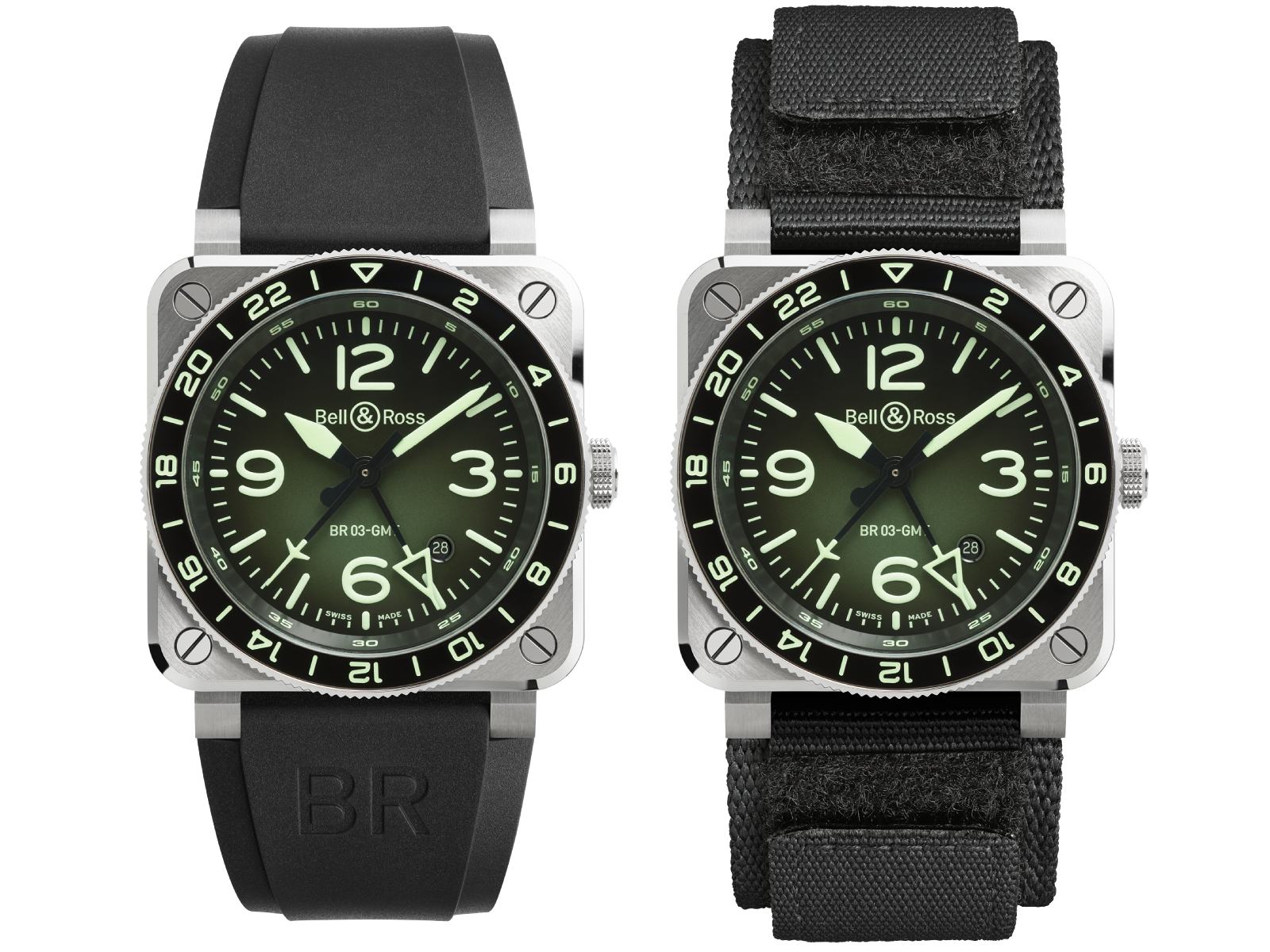 Bell & Ross BR-03 GMT Green Lum lấy cảm hứng từ Cực quang phương Bắc