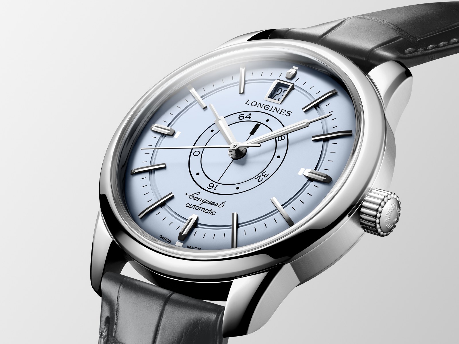 Longines ra mắt mẫu Conquest Heritage Central Power Reserve màu xanh nhạt mới 3 Longines ra mắt mẫu Conquest Heritage Central Power Reserve màu xanh nhạt mới