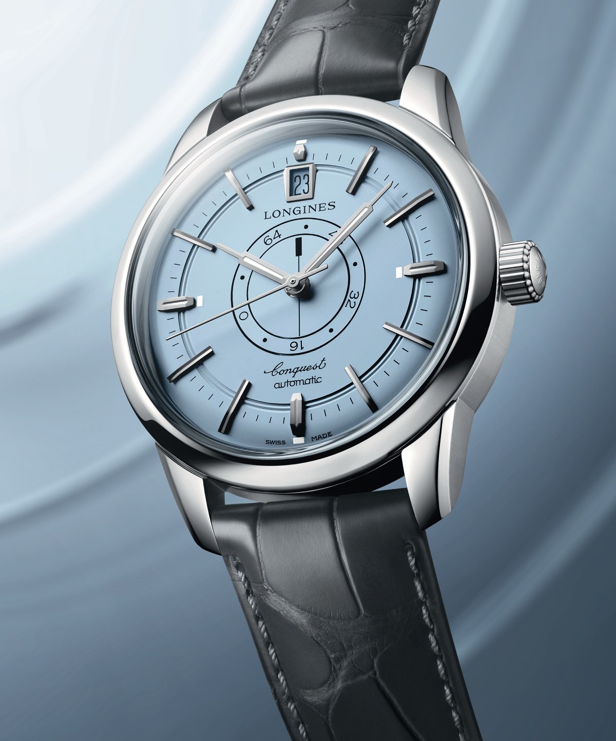 Longines ra mắt mẫu Conquest Heritage Central Power Reserve màu xanh nhạt mới 8 Longines ra mắt mẫu Conquest Heritage Central Power Reserve màu xanh nhạt mới
