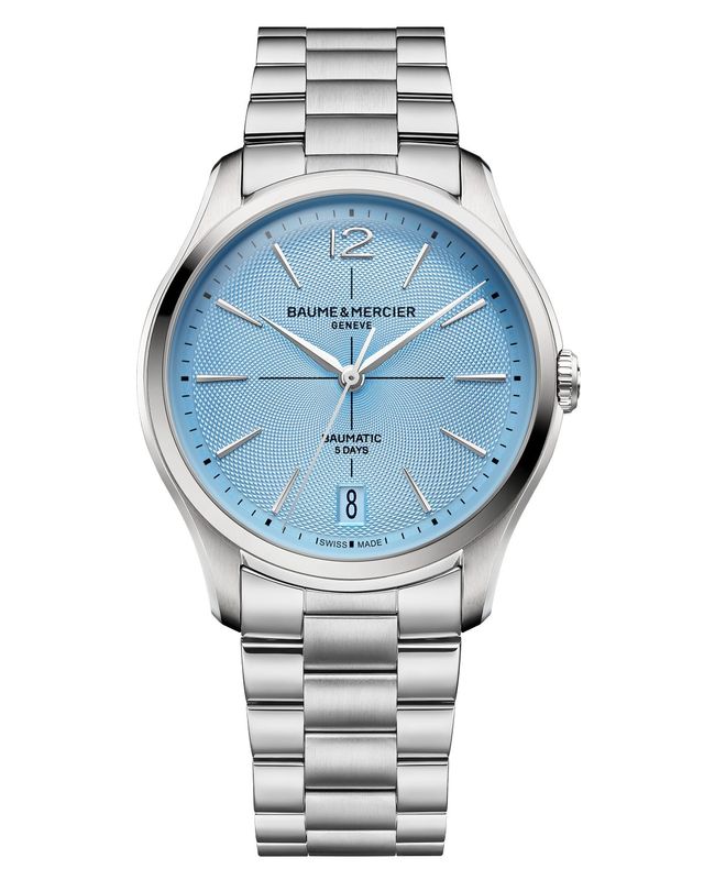 Baume & Mercier Clifton Baumatic 39mm với mặt số xanh băng 2 Baume & Mercier Clifton Baumatic 39mm với mặt số xanh băng