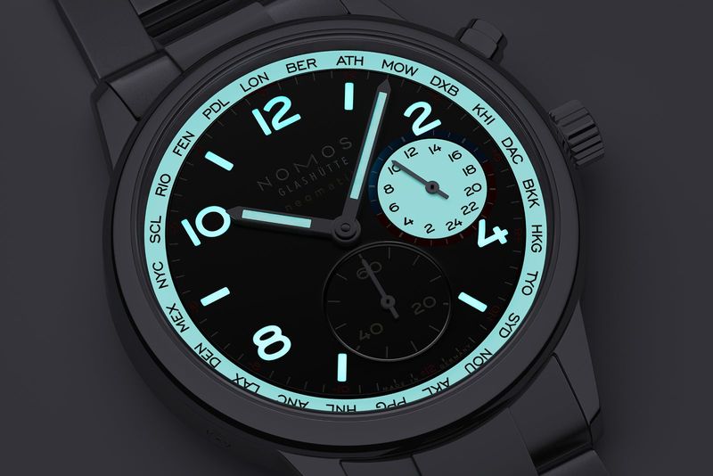 Nomos Glashütte ra mắt Club Sport neomatik Worldtimer dark – Đồng hồ Worldtimer phủ dạ quang toàn diện